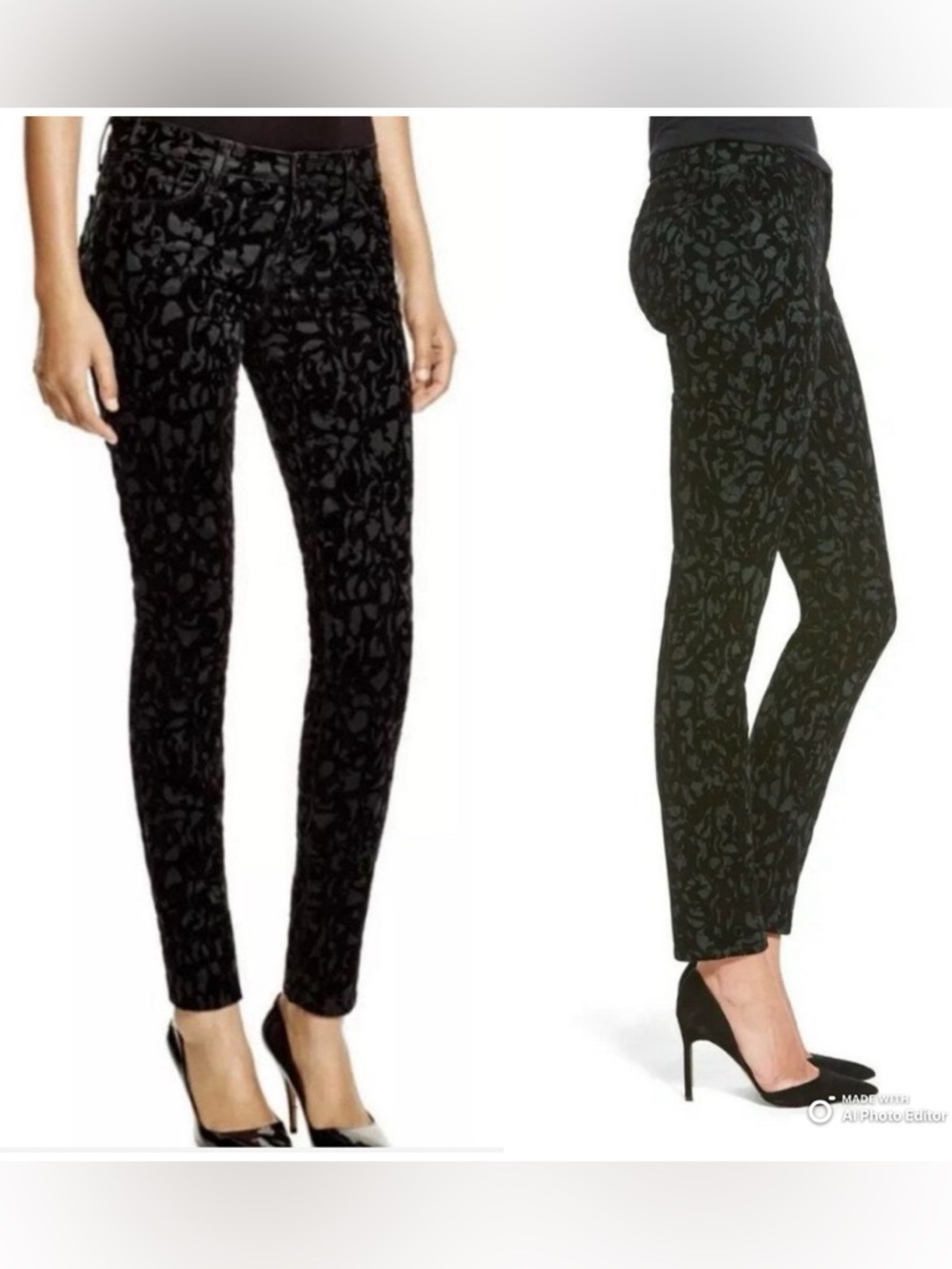 NWT J Brand 820 Super Skinny Jeans Velvet Brocade Olive Black 25 Mid Rise Luxe